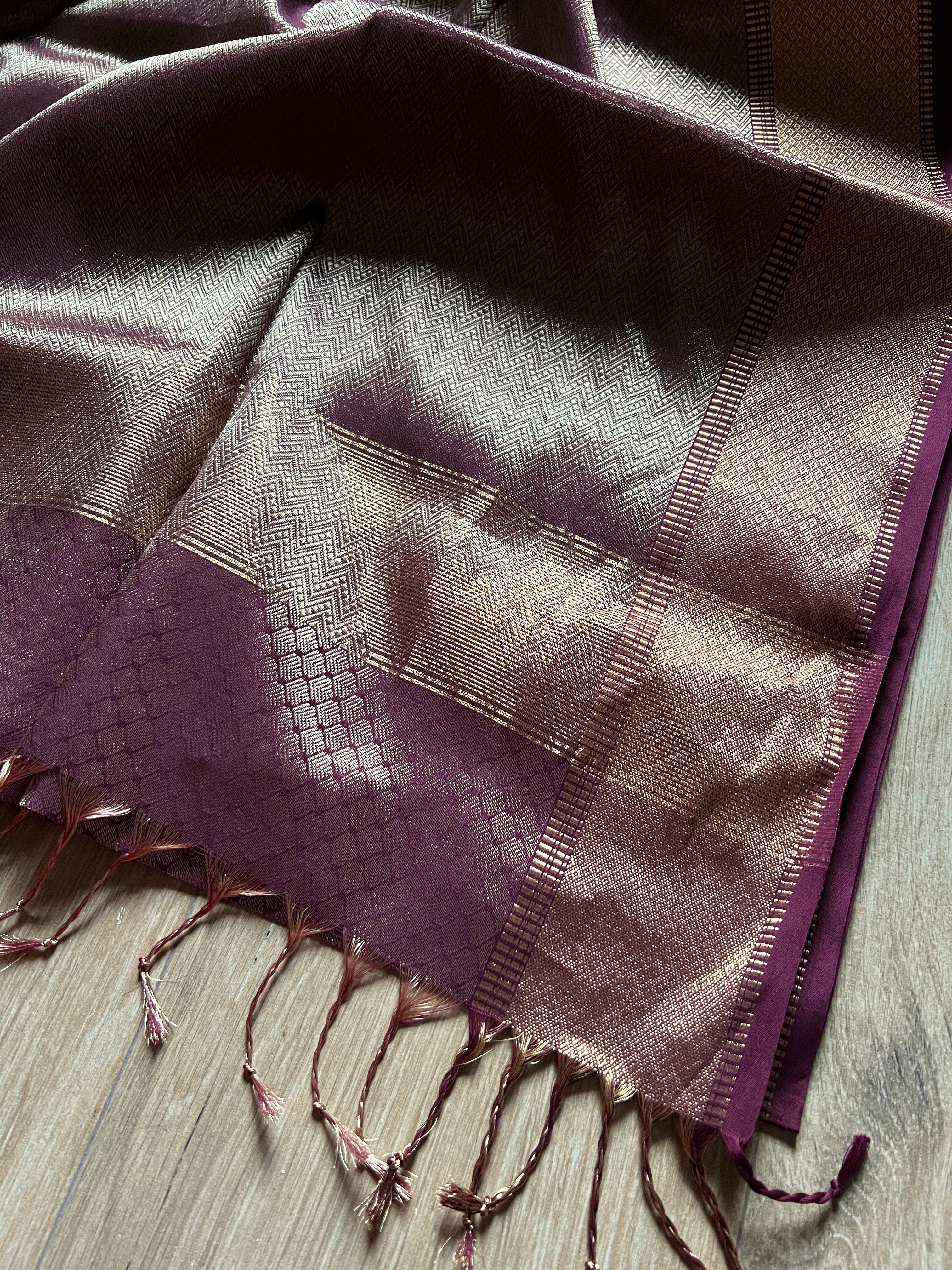 Purple kanjeevaram style maheshwari