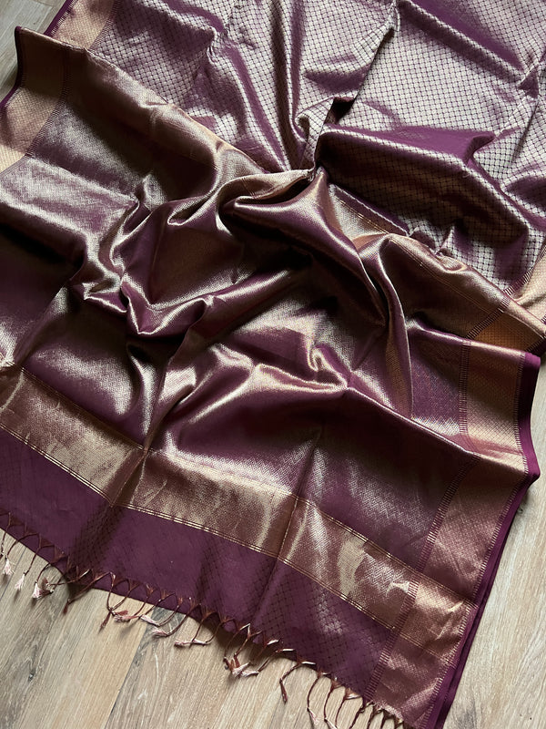 Purple kanjeevaram style maheshwari