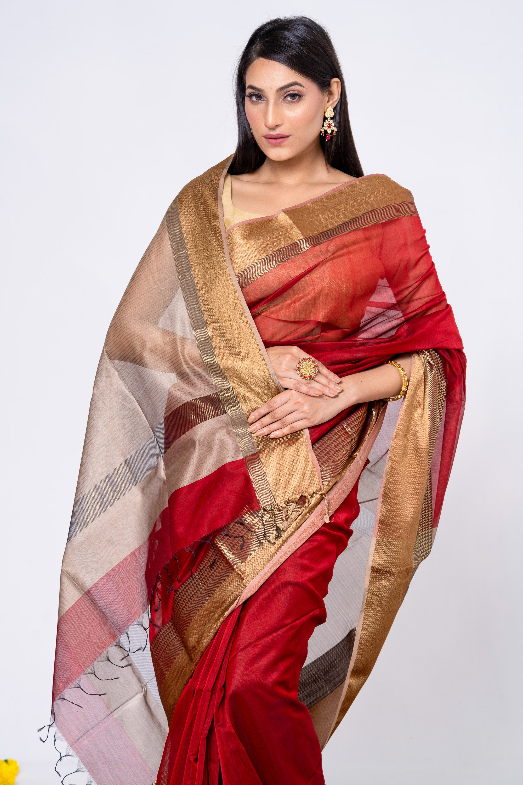 Resham Royalty Handwoven Maheshwari Saree